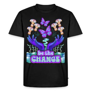 Psychedelic Mushrooms, Mushroom, Funny Saying - Men's Premium Organic T-Shirt - black - Front - Nico (187cm)