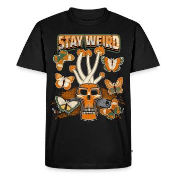 Champignons Magiques, Psychédélique, Crâne, Champignons - T-shirt Premium bio Homme - noir - Devant - Nico (187cm)