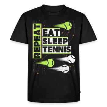 Mange-Sommeil-Tennis drôle de dicton de tennis - T-shirt Premium bio Homme - noir - Devant - Nico (187cm)