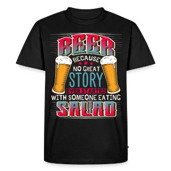 Bière, drôle de dicton, blague pour les buveurs de bière - T-shirt Premium bio Homme - noir - Devant - Nico (187cm)