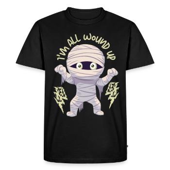 Cartoon Mummy, Funny Mummy, Saying - Men's Premium Organic T-Shirt - black - Front - Nico (187cm)