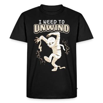 Funny saying, cartoon mummy, funny mummy - Men's Premium Organic T-Shirt - black - Front - Nico (187cm)