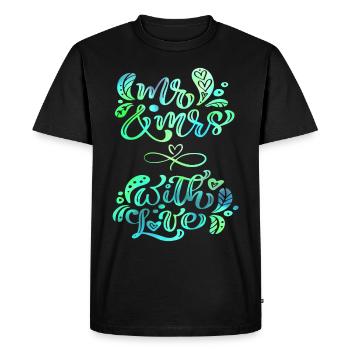 Mr & Mrs, Amour-Amour, Mariage, Typographie de mariage - T-shirt Premium bio Homme - noir - Devant - Nico (187cm)
