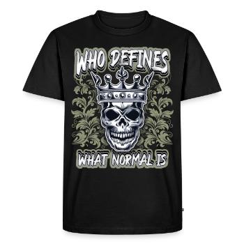 Crâne riant, crâne, motif motard - T-shirt Premium bio Homme - noir - Devant - Nico (187cm)