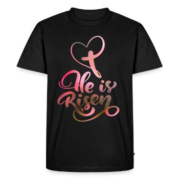 Pâques Jésus-Christ Résurrection Dire - T-shirt Premium bio Homme - noir - Devant - Nico (187cm)