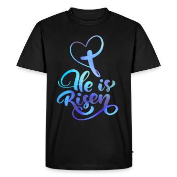Pâques Jésus-Christ Résurrection Dire - T-shirt Premium bio Homme - noir - Devant - Nico (187cm)
