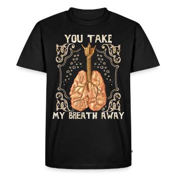 poumon vintage, illustration antique drôle de dicton - T-shirt Premium bio Homme - noir - Devant - Nico (187cm)