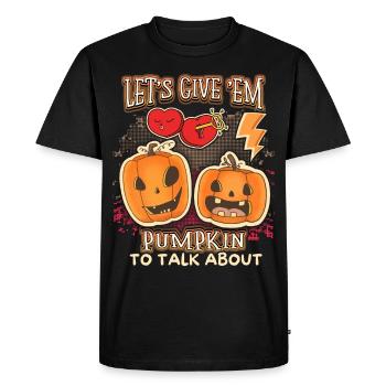 Funny Pumpkins, Pumpkin Saying Valentine's Day - Men's Premium Organic T-Shirt - black - Front - Nico (187cm)
