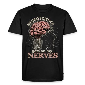 Neuroscience, brain surgeon, funny saying - Men's Premium Organic T-Shirt - black - Front - Nico (187cm)