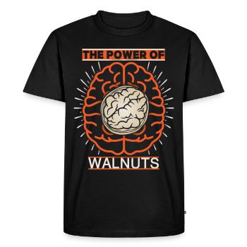 Noix, cerveau, cerveau nourriture drôle de dicton - T-shirt Premium bio Homme - noir - Devant - Nico (187cm)