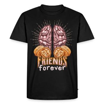 Noix, cerveau, amis pour toujours, drôle de dicton - T-shirt Premium bio Homme - noir - Devant - Nico (187cm)