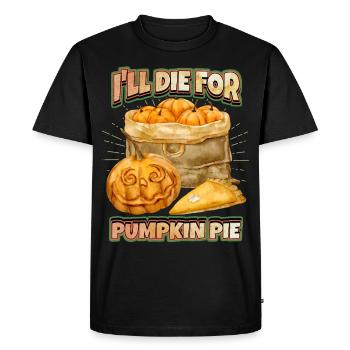 Pumpkin Saying, Pumpkin Pie, Halloween Pumpkins - Men's Premium Organic T-Shirt - black - Front - Nico (187cm)