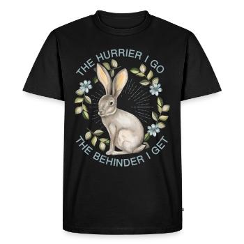 Lapin, lapin-lièvre, drôle de dicton de Lewis-Carroll - T-shirt Premium bio Homme - noir - Devant - Nico (187cm)