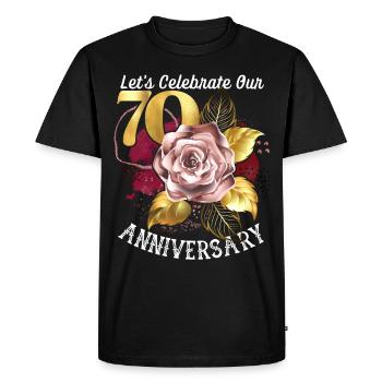 70th anniversary, anniversary celebration, wedding anniversary - Men's Premium Organic T-Shirt - black - Front - Nico (187cm)