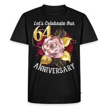 64th anniversary, anniversary celebration, wedding anniversary - Men's Premium Organic T-Shirt - black - Front - Nico (187cm)
