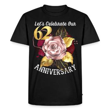 62nd anniversary, anniversary celebration, wedding anniversary - Men's Premium Organic T-Shirt - black - Front - Nico (187cm)