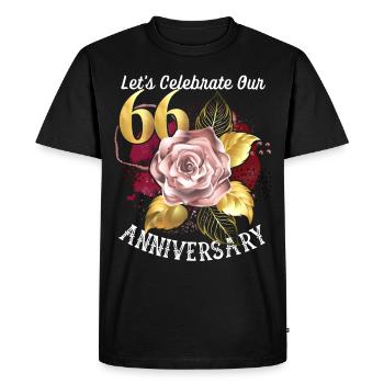 66th anniversary, anniversary celebration, wedding anniversary - Men's Premium Organic T-Shirt - black - Front - Nico (187cm)