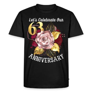 63e anniversaire, célébration d’anniversaire, anniversaire de mariage - T-shirt Premium bio Homme - noir - Devant - Nico (187cm)