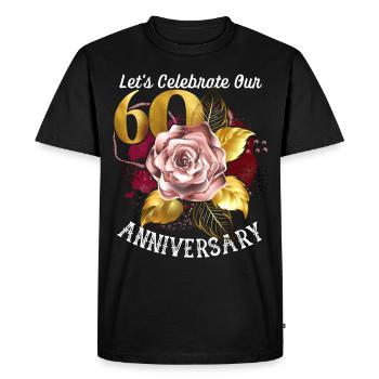 60th anniversary, anniversary celebration, wedding anniversary - Men's Premium Organic T-Shirt - black - Front - Nico (187cm)