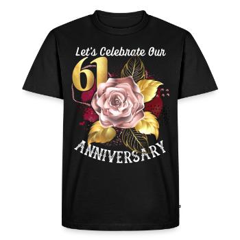 61st anniversary, anniversary celebration, wedding anniversary - Men's Premium Organic T-Shirt - black - Front - Nico (187cm)