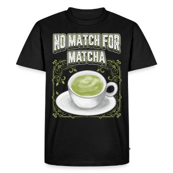 Matcha dicton drôle, thé matcha vintage - T-shirt Premium bio Homme - noir - Devant - Nico (187cm)