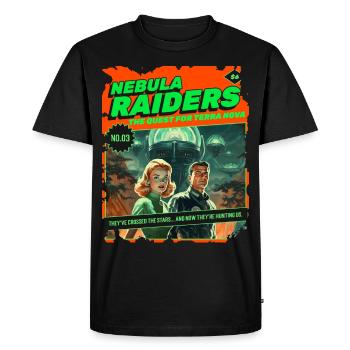 Nebula Raiders, années 50, bande dessinée des années 1950, espace - T-shirt Premium bio Homme - noir - Devant - Nico (187cm)