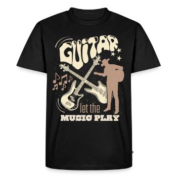 Guitare électrique, Musique country, Guitare, Guitariste - T-shirt Premium bio Homme - noir - Devant - Nico (187cm)