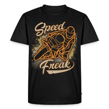 Motorcycle Bike, Biker Design, Speed Freak, Fast - Men's Premium Organic T-Shirt - black - Front - Nico (187cm)