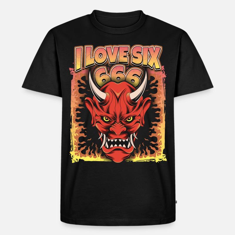 Teufel-Devil, Satan Spruch 666 - Männer Premium Bio T-Shirt - Schwarz