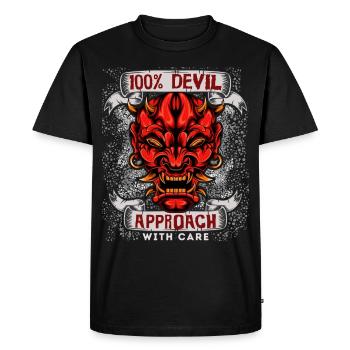Devil Satan, drôle de diable disant dans le style de la bande dessinée - T-shirt Premium bio Homme - noir - Devant - Nico (187cm)