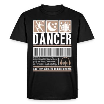 Danse Streetwear, danseurs, marque de mode vintage - T-shirt Premium bio Homme - noir - Devant - Nico (187cm)