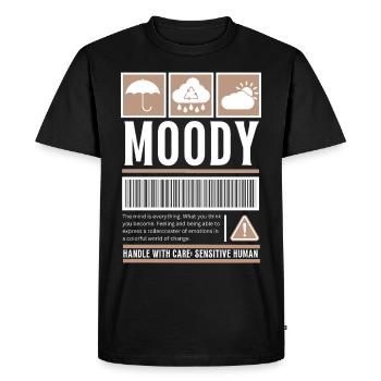 Streetwear Moody, Moody Vintage Fashion Label - T-shirt Premium bio Homme - noir - Devant - Nico (187cm)