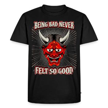 Drôle de diable disant, masque du diable, Style comique - T-shirt Premium bio Homme - noir - Devant - Nico (187cm)
