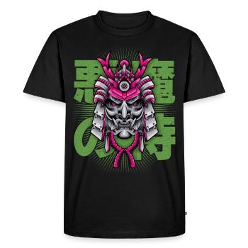 Démon Japonais, Samouraï Oni, Masque - T-shirt Premium bio Homme - noir - Devant - Nico (187cm)