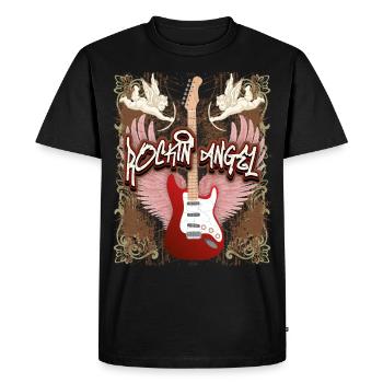 Guitare Guitare électrique, Rock n Roll Dire Ange Chérubins - T-shirt Premium bio Homme - noir - Devant - Nico (187cm)