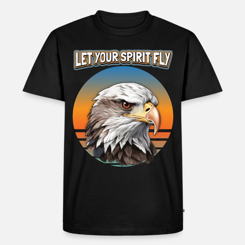 Eagle Motif, Eagle Illustration, Saying - Men's Premium Organic T-Shirt - black
