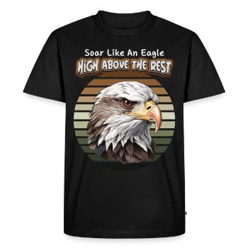 Illustration d’aigle, motif d’aigle, dicton - T-shirt Premium bio Homme - noir - Devant - Nico (187cm)