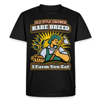 Conventional Farming, Farmer, Farmer Saying - Men's Premium Organic T-Shirt - black - Front - Nico (187cm)
