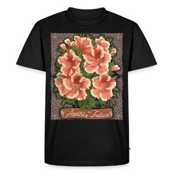 Azalée, Azalée Indica, fleurs botaniques Vintage - T-shirt Premium bio Homme - noir - Devant - Nico (187cm)