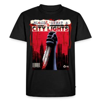 Film d’horreur, affiche de film d’horreur avec couteau et sang - T-shirt Premium bio Homme - noir - Devant - Nico (187cm)