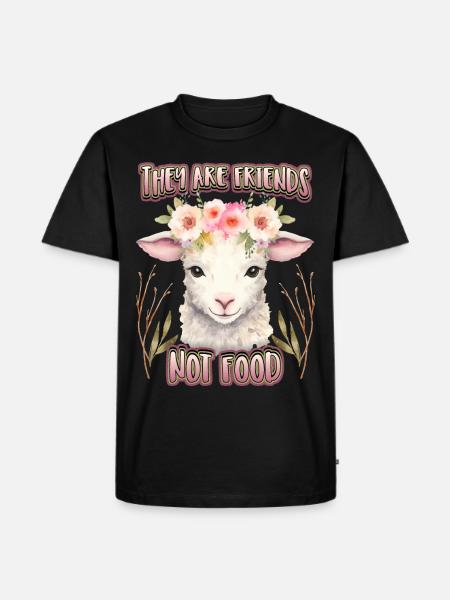 Schaf Schäfchen lustiger Spruch für Veganer - Männer Premium Bio T-Shirt - Schwarz