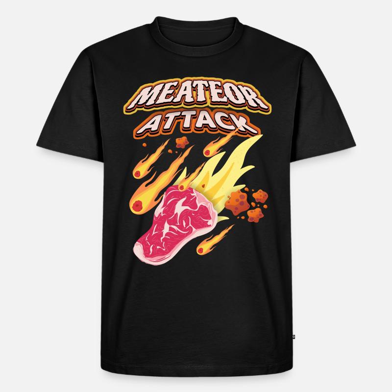 Steak, Fleisch, lustiger Spruch - Männer Premium Bio T-Shirt - Schwarz
