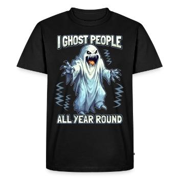Horror Ghost, Ghosts Funny Saying Horror - Men's Premium Organic T-Shirt - black - Front - Nico (187cm)
