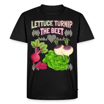 Betterave, Salade, Légumes, Drôle De Dire Végétalien - T-shirt Premium bio Homme - noir - Devant - Nico (187cm)