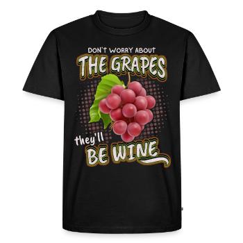 Drôle De Vin Dicton, Raisins, Buveur De Vin Jeu De Mots - T-shirt Premium bio Homme - noir - Devant - Nico (187cm)
