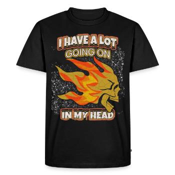 Crâne, drôle de dire sarcasme crâne dessin animé - T-shirt Premium bio Homme - noir - Devant - Nico (187cm)