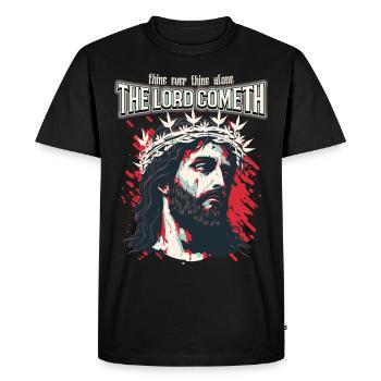 Dicton chrétien : Jésus-Christ avec une couronne d’épines - T-shirt Premium bio Homme - noir - Devant - Nico (187cm)