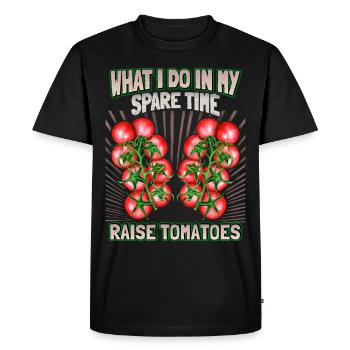 Tomates, Potager, Jardinier Culture De Tomates Dicton - T-shirt Premium bio Homme - noir - Devant - Nico (187cm)