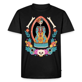 La Catrina Mexico, Dia-de-los-Muertos, guitars - Men's Premium Organic T-Shirt - black - Front - Nico (187cm)