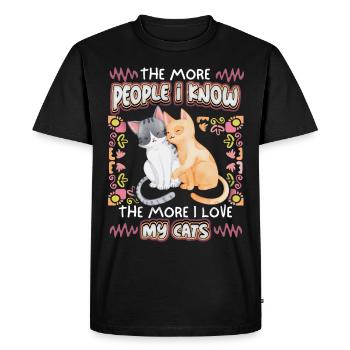 Chat, Chat Sarcastique Qui Dit, Amour De Chat - T-shirt Premium bio Homme - noir - Devant - Nico (187cm)